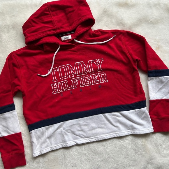 Vintage Tommy Hilfiger Crop Hoodie - Picture 1 of 3